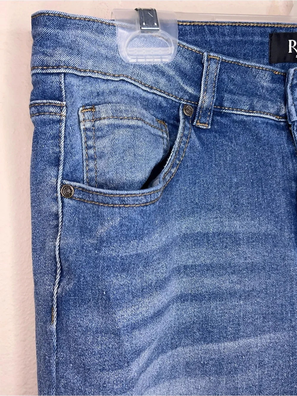 Size 9 Rise Supply Co Blue Denim Jeans Bootcut Style Cotton Blend